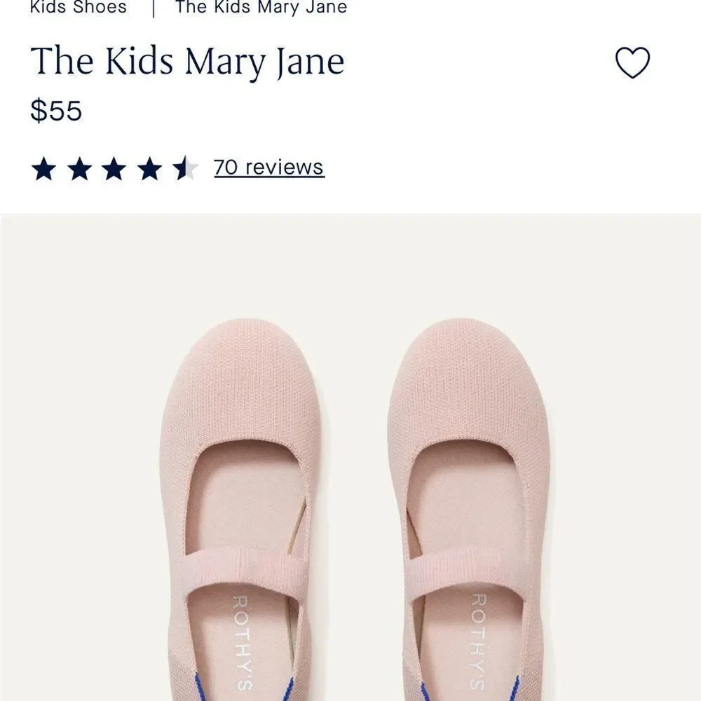 Rothy's Blush Mary Jane Shoes size 1